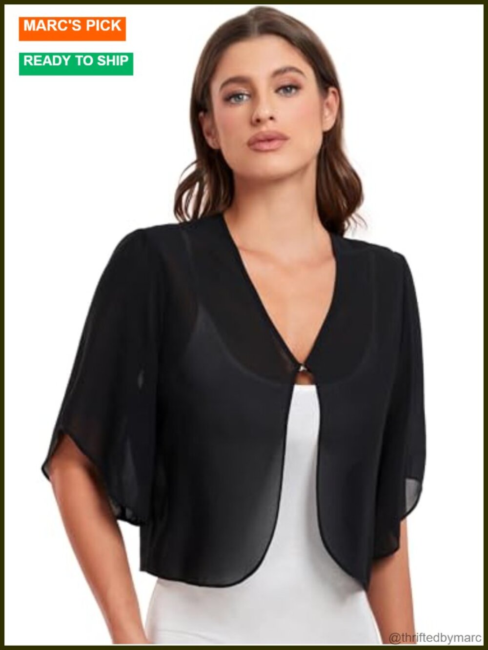 Chiffon Cropped Cardigan Shrug Lightweight Bolero Cover Up